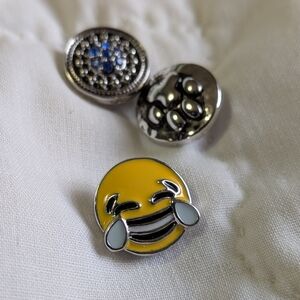 Ginger Snap petites Set Of 3 Silver Toned 12mm Snap/Button EUC